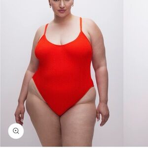 2X/3X Good American ‘Always Fits’ One Piece Swimsuit in color Bright Poppy
